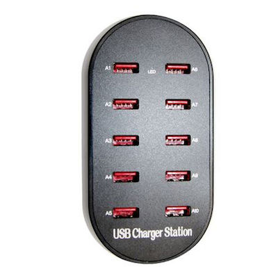 ΦΟΡΤΙΣΤΗΣ ΜΕ ΕΙΣΟΔΟ 230V ΕΞΟΔΟ 5VDC ME 10ΘΥΡΕΣ USB