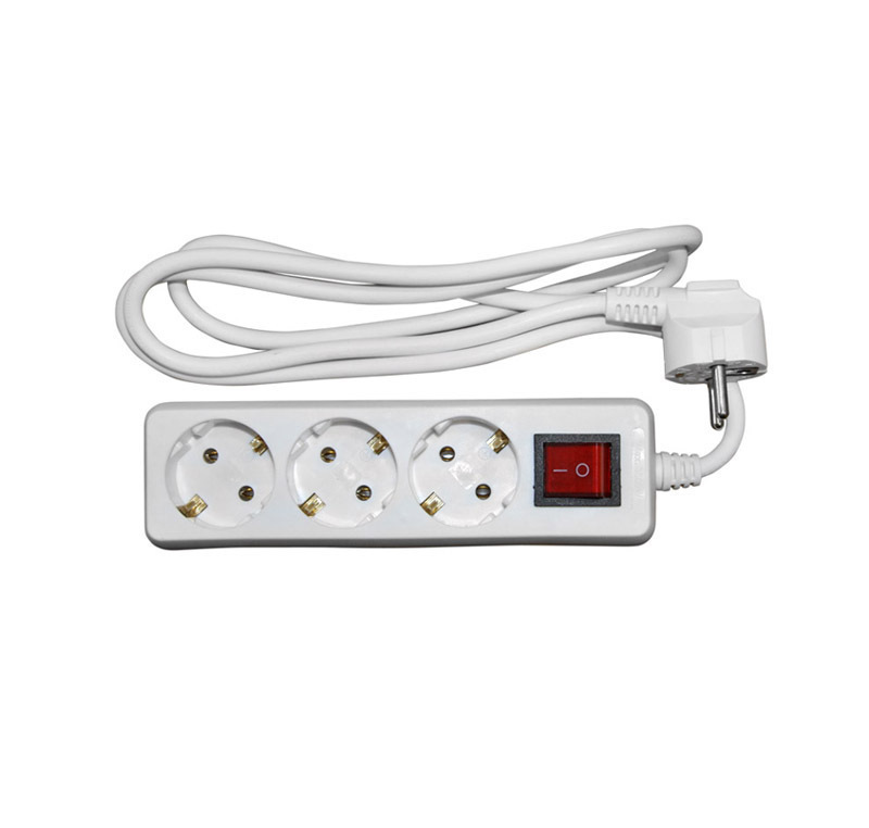 ΠΟΛΥΠΡΙΖΟ ΜΕ ΔΙΑΚΟΠΤΗ+ΚΑΛΩΔΙΟ 3x1mm² 1.5μ 3 ΣΟΥΚΟ ΛΕΥΚΟ