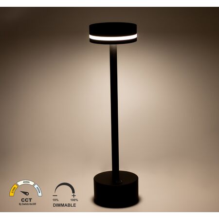 LED ΠΟΡΤΑΤΙΦ ΕΠΑΝΑΦΟΡΤΙΖΟΜΕΝΟ 2W CCT DIMMABLE ΜΑΥΡΟ - Image 3
