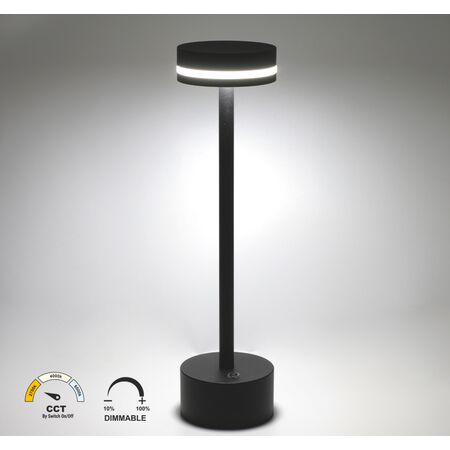LED ΠΟΡΤΑΤΙΦ ΕΠΑΝΑΦΟΡΤΙΖΟΜΕΝΟ 2W CCT DIMMABLE ΜΑΥΡΟ - Image 4